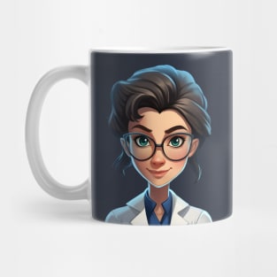 Cartoon Style Portrait - Woman Doctor/Scientist/Lab Worker Mug